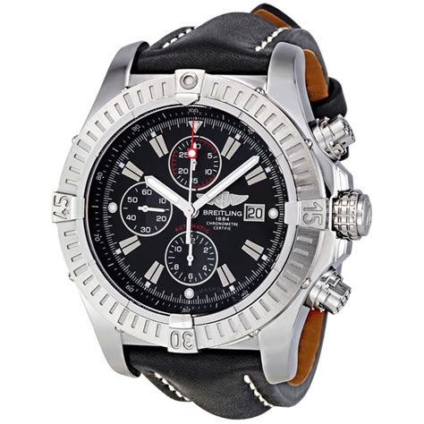 breitling super avenger black leather strap|Breitling Super Avenger .